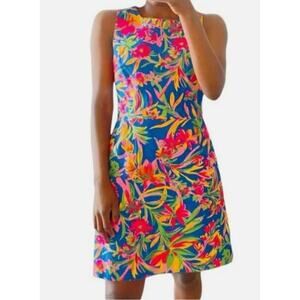 J. Crew Tropical Floral Vibrant Colorful Sleeveless Sheath Dress Women's Size 6